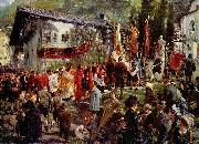 Adolph von Menzel Fronleichnamsprozession in Hofgastein oil painting reproduction